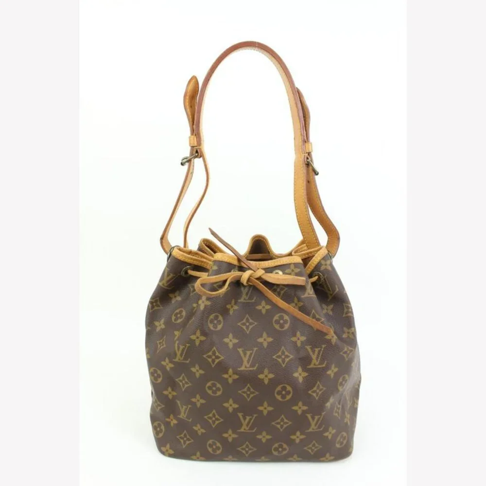 Louis Vuitton Monogram Petit Noe Drawstring Bucket Hobo 44lk91